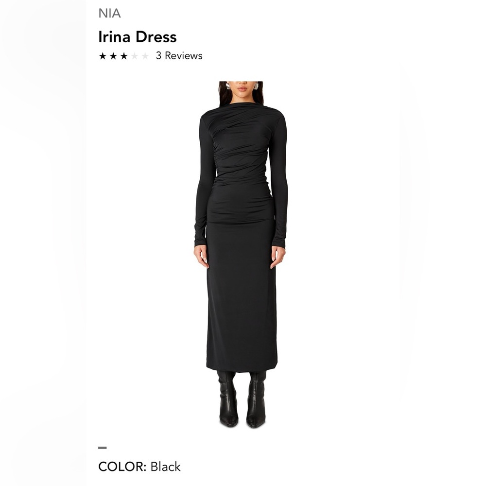 NIA Black Long Sleeve Maxi Dress